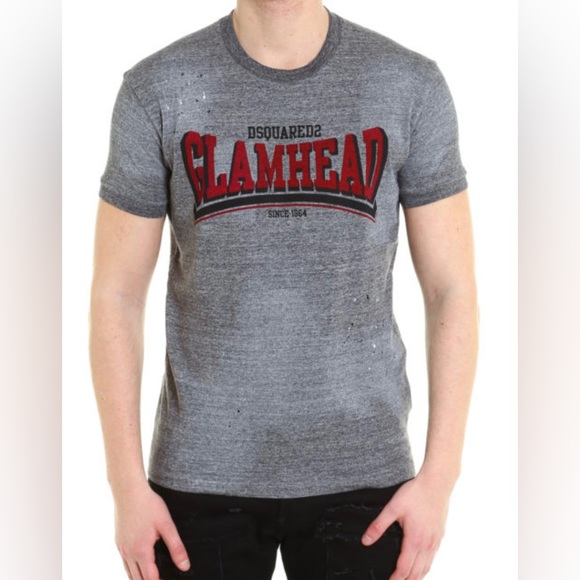 Dsqured2 Glamhead melange cotton stained Tee Sz L - Picture 5 of 7